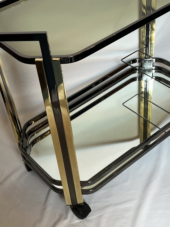 Image 1 of Carrello bar vintage color canna di fucile in stile art déco