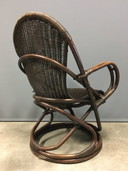 Chaise longue en rotin Mid Century