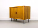 Credenza danese in teak con ante a serrandina del CFC Silkeborg, anni '80