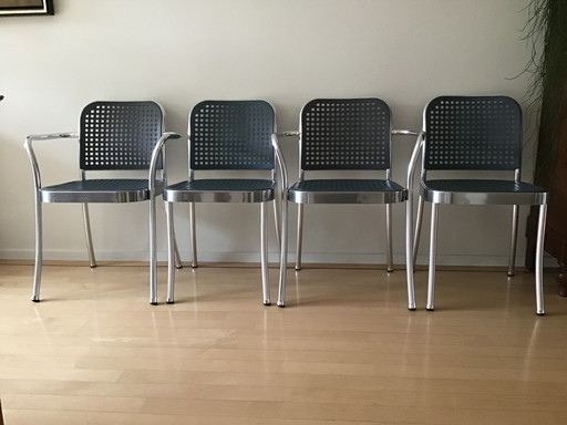 4x De Padova Silver Chair dining room / meeting chairs gray blue