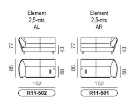 Image 1 of Leolux Pode Turia sectional sofa / 2 x 2 seater