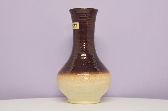 Image 1 of vase beige & marron Allemagne de l'Ouest Bay