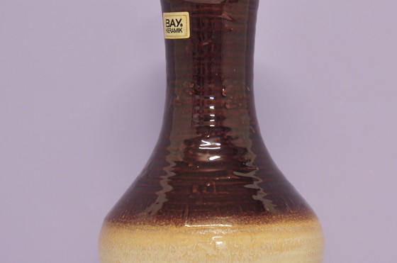 Image 1 of vase beige & marron Allemagne de l'Ouest Bay