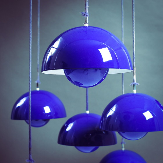 Image 1 of 4 Louis pulses Verner Panton enamel flowerpot lamps