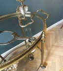 Antique Messing Barcart Serving trolley with removable tray