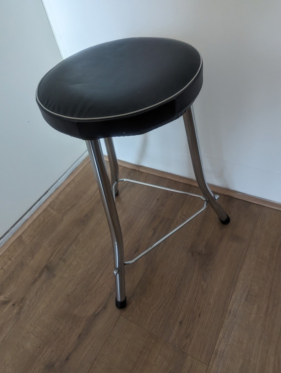 Image 1 of Sgabello vintage Brabantia in pelle nera