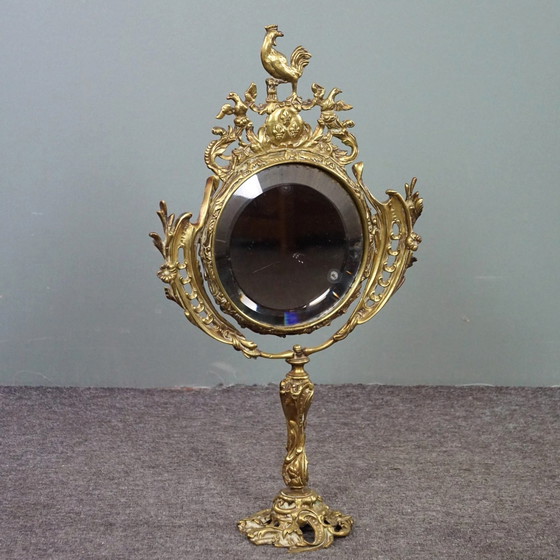 Image 1 of Coiffeuse/miroir doré, français