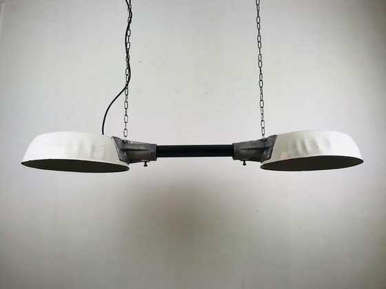 Image 1 of French vintage enamel hanging lamp
