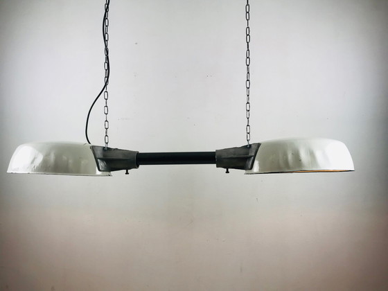 Image 1 of French vintage enamel hanging lamp