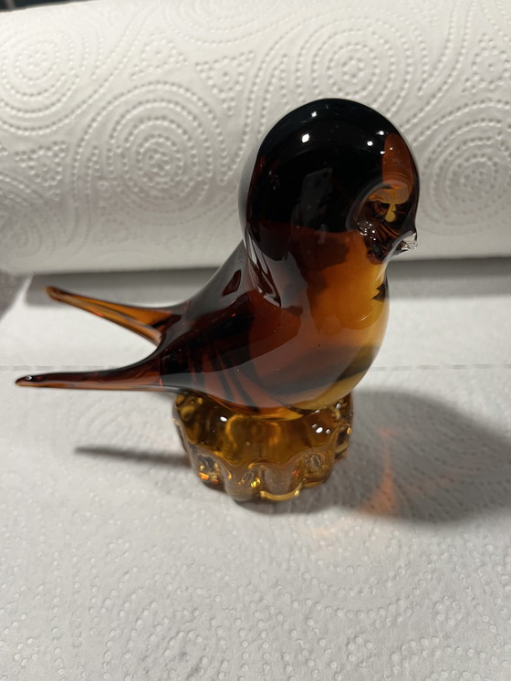 Image 1 of Oiseau en verre ambré