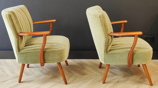 2x Mid Century cocktail armchairs