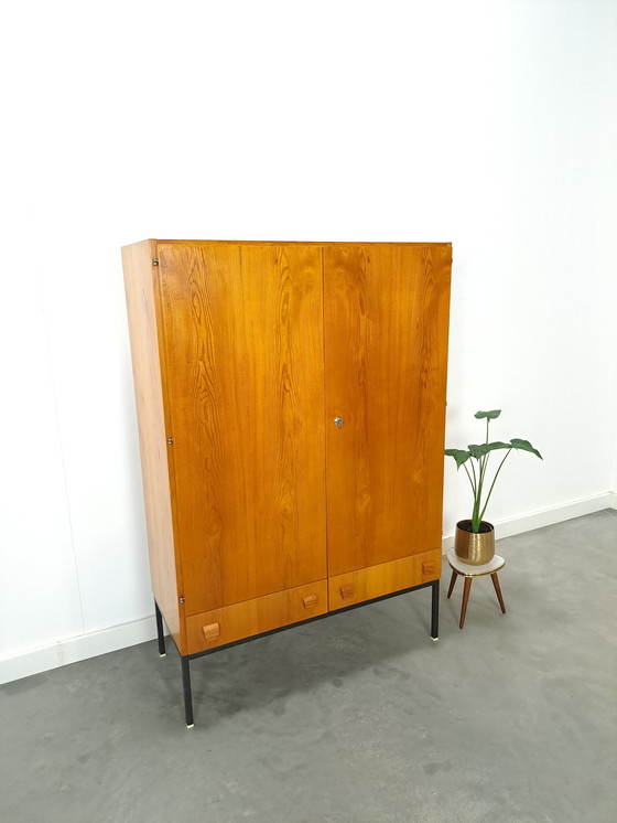 Image 1 of Veneer cabinet with drawers and steel base, wardrobe