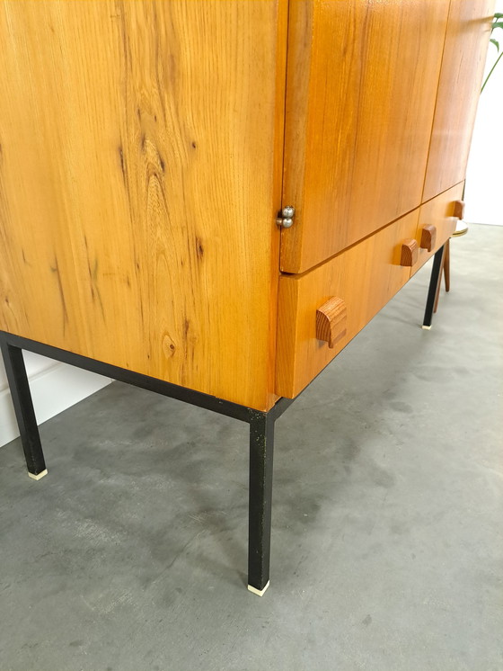 Image 1 of Veneer cabinet with drawers and steel base, wardrobe