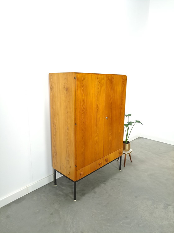 Image 1 of Veneer cabinet with drawers and steel base, wardrobe