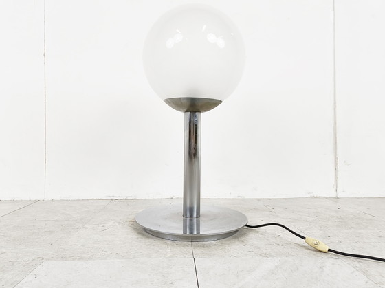 Image 1 of Italian glass and chrome table lamp, 1960s