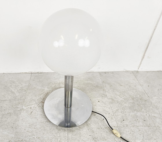 Image 1 of Italian glass and chrome table lamp, 1960s