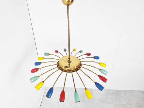 Image 1 of Lampadario vintage a forma di ragno in ottone