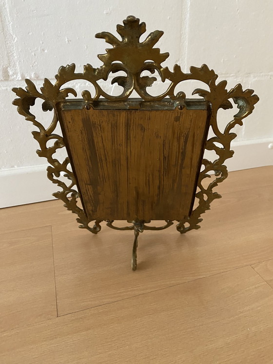 Image 1 of Miroir vintage avec cadre en cuivre massif