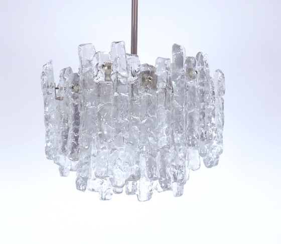 Image 1 of Vintage design ice crystal pendant lamp, J.T. Kalmar 60s