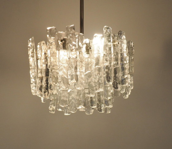 Image 1 of Vintage design ice crystal pendant lamp, J.T. Kalmar 60s