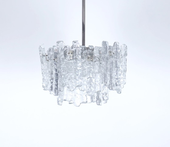 Image 1 of Vintage design ice crystal pendant lamp, J.T. Kalmar 60s