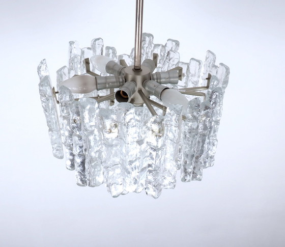 Image 1 of Vintage design ice crystal pendant lamp, J.T. Kalmar 60s