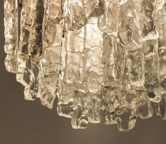 Image 1 of Vintage design ice crystal pendant lamp, J.T. Kalmar 60s