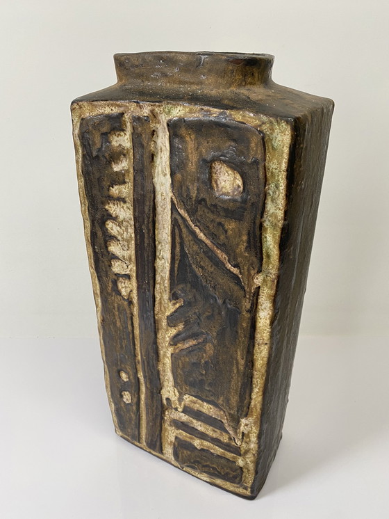 Image 1 of Schäffenacker Unique Ceramic Vase Two Horses 1960s