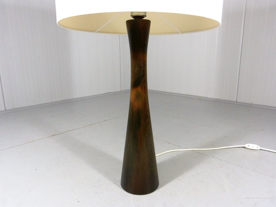 Image 1 of Large wooden vintage diabolo table lamp, 1960's