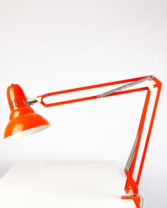 Image 1 of Red Metal Clamp Lamp, 1970s