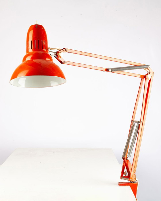 Image 1 of Red Metal Clamp Lamp, 1970s