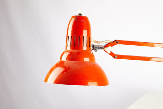 Image 1 of Red Metal Clamp Lamp, 1970s