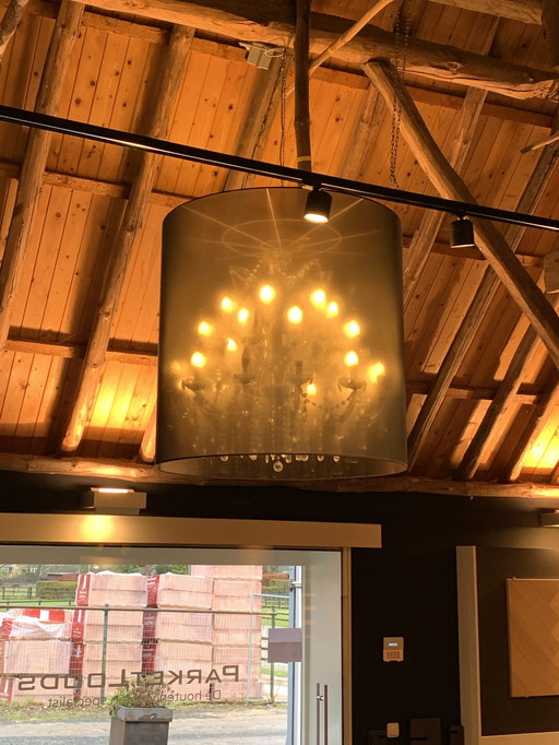 Modern chandelier in hood