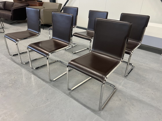 Image 1 of 6 Ligne Roset Hans Chair dining room chairs brown leather