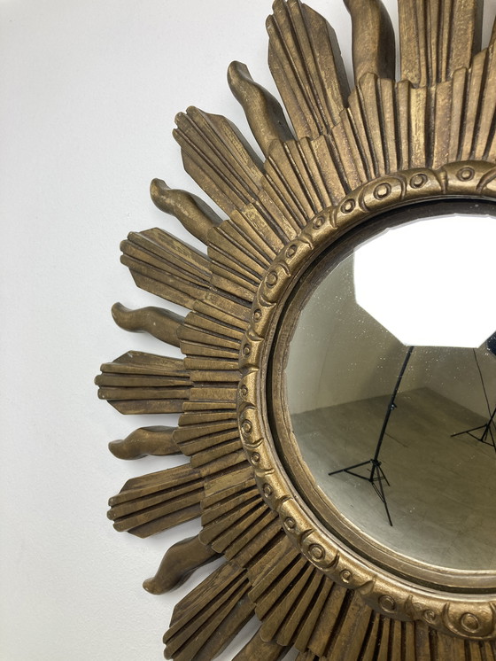 Image 1 of Specchio vintage dorato a raggiera