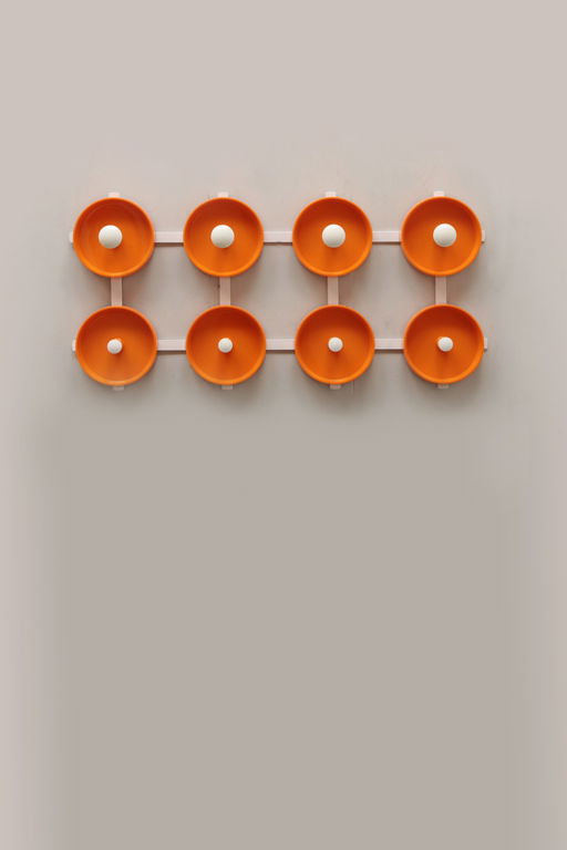 Porte-manteau mural Orange Spage age 1960s