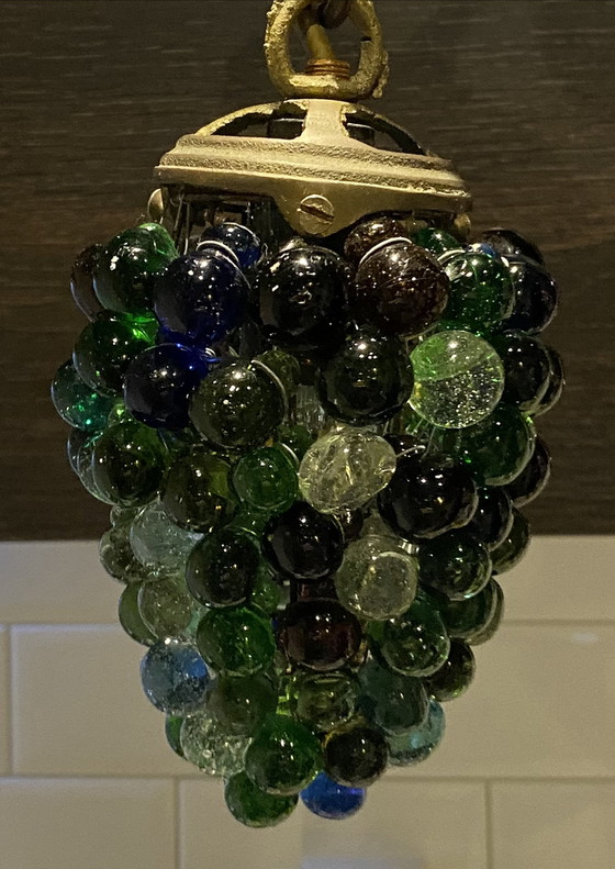 Image 1 of Lampada in vetro vintage a forma di grappolo d'uva