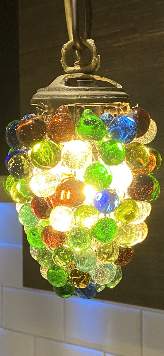Image 1 of Lampada in vetro vintage a forma di grappolo d'uva