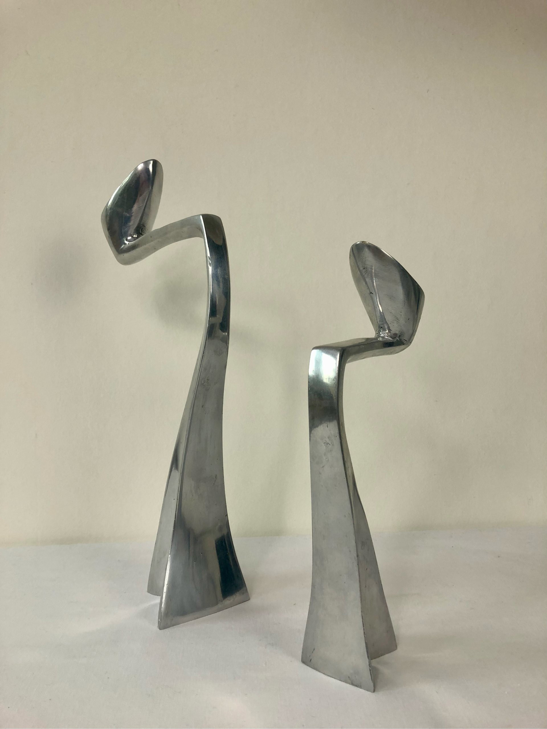 Aluminum Arclumis Swan Candlesticks by Matthew Hilton for SCP