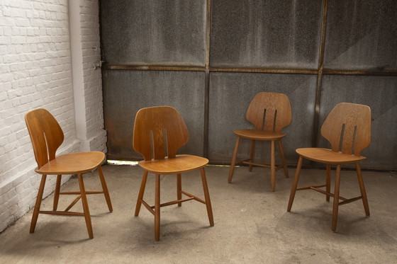 Image 1 of 4x Chaises de salle à manger en chêne Ejvind A. Johansson