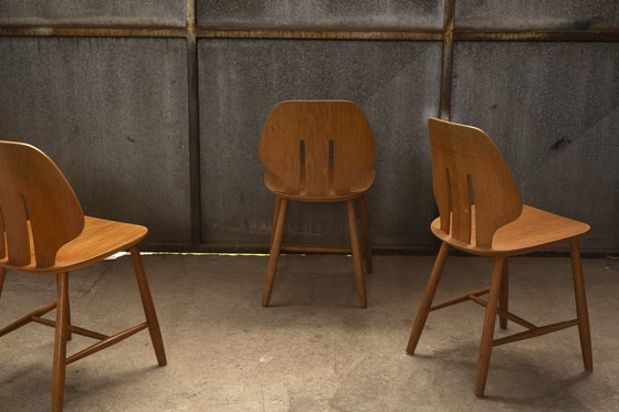 Image 1 of 4x Oak Ejvind A. Johansson dining room chairs