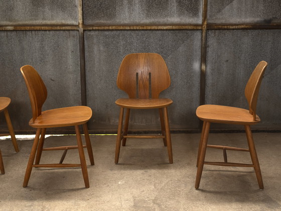 Image 1 of 4x Oak Ejvind A. Johansson dining room chairs