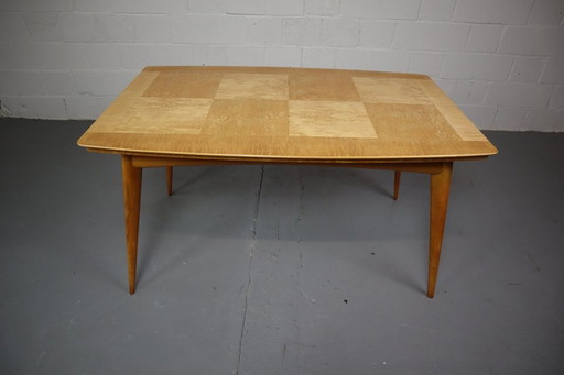 Mid-century Scandinavian dining table in Karelian Birch