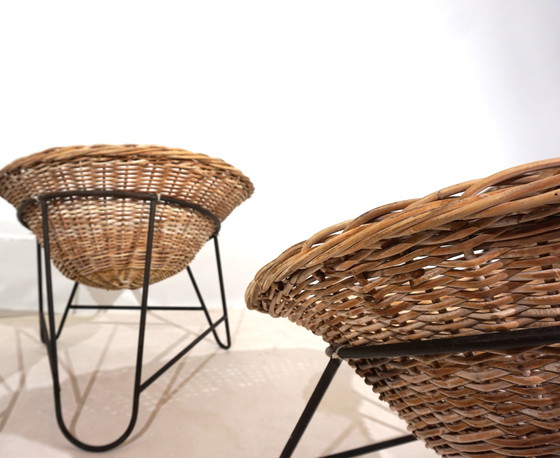 Image 1 of Set of 2 wicker pod chairs from the 60s