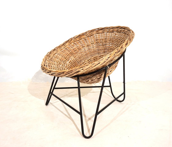 Image 1 of Set of 2 wicker pod chairs from the 60s