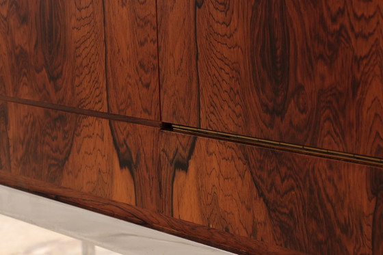 Image 1 of Sideboard and bar cabinet veneer rosewood with refrigerator 1960 Germany.