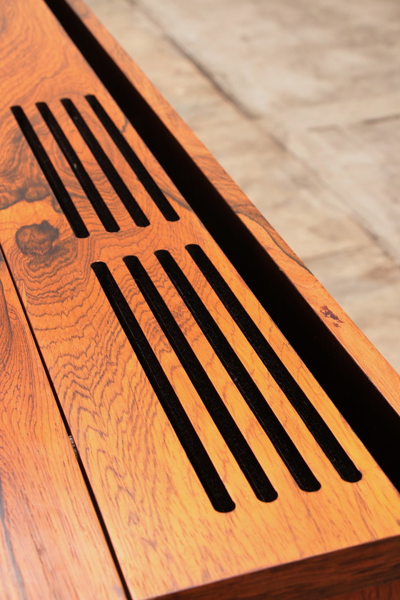 Image 1 of Sideboard and bar cabinet veneer rosewood with refrigerator 1960 Germany.