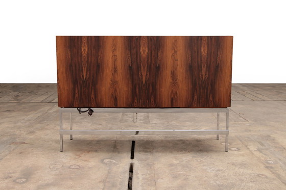 Image 1 of Sideboard and bar cabinet veneer rosewood with refrigerator 1960 Germany.