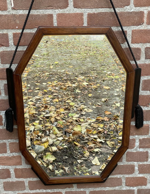 Amsterdam school mirror, facet cut Art Deco