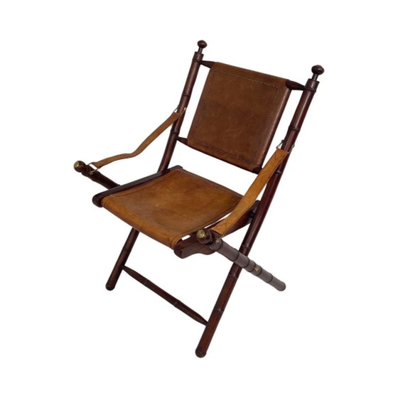 Image 1 of Officer’s chair - wood and leather upholstery - 